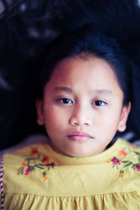 Portrait Of Asian Kid Moody Kid Serious Kid Optimistic Girl