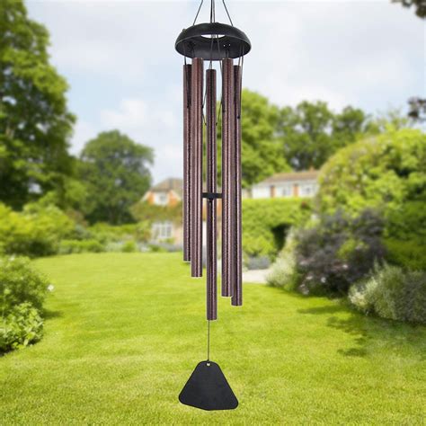 Wind Chimes Outdoor Large Deep Tone 36 Inches 5 Metal Tubes Wind
