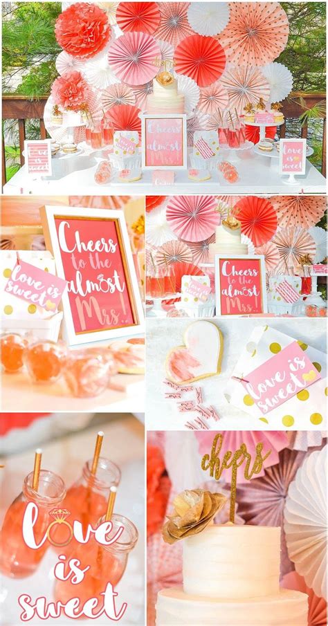 Budget Bridal Shower Using Coral And Gold Via Party Box Design Coral