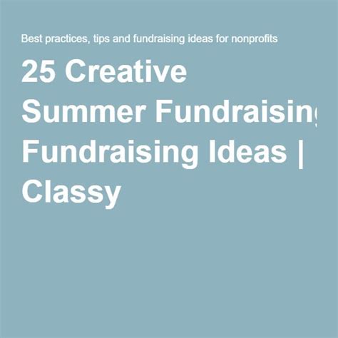 25 Creative Summer Fundraising Ideas Fundraising Fundraising Events