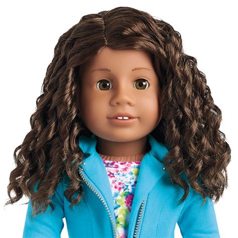 New American Girl Myag 18 Doll Gt26 Curly Brown Hair And Eyes Earrings Book Cd