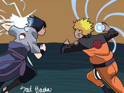 Some Random Battle Scene Between Sasuke And Naruto I Dont Know What