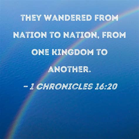 1 Chronicles 1620 They Wandered From Nation To Nation From One