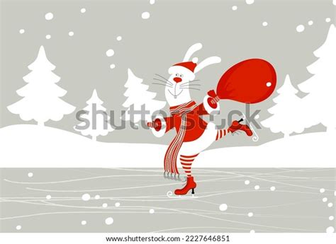 Cute Santa Claus Bunny Rabbit Holding Stock Vector Royalty Free 2227646851 Shutterstock
