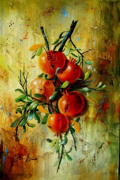 Pomegranates Still Life Painting Original Oil Painting On Etsy