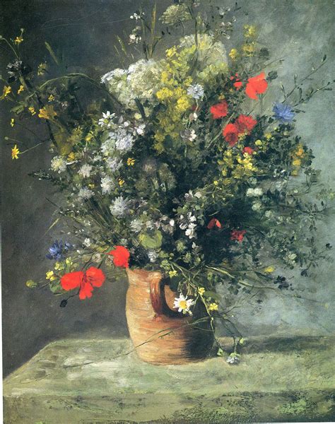 Flowers In A Vase C1866 Pierre Auguste Renoir