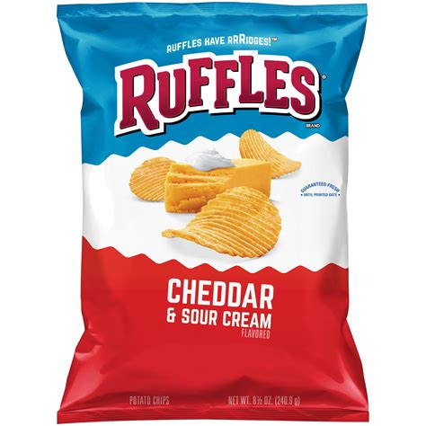 Ruffles Cheddar And Sour Cream Flavored Potato Chips 85 Oz Food