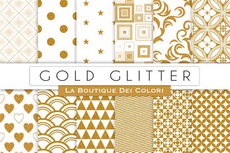 Gold Glitter Digital Papers By La Boutique Dei Colori