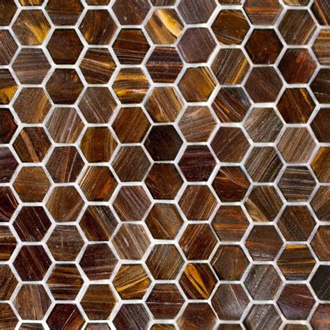 Copper Blast Hexagonal Abg270h Mosaic Glass Tile