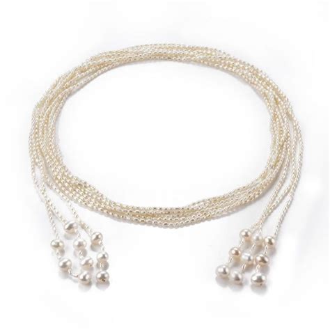 Simple Rice Freshwater Pearl Open Ended Necklace 60 Inch Endless Three
