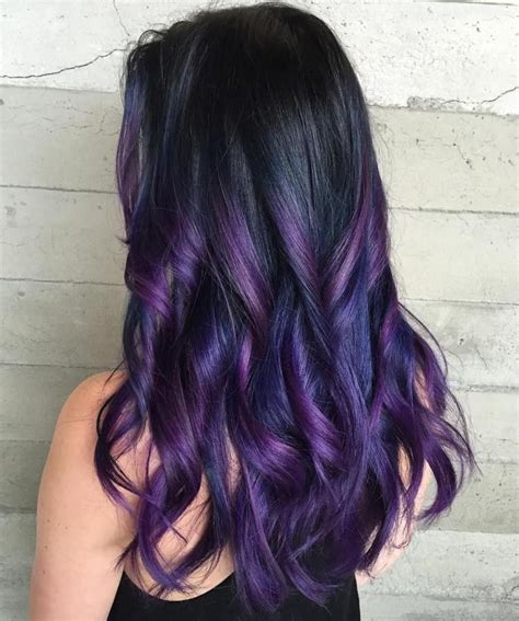 Hair Color Ideas That Are Perfectly On Point Purple Hair Highlights Hair Color Purple