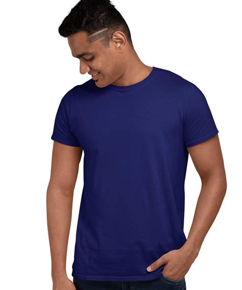 Medle Solid Royal Blue Mens T Shirt Regular Fit Elegant Cotton Tee