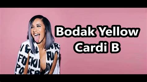 Bodak Yellow Lyrics Cardi B Lyric Video 2017 Youtube