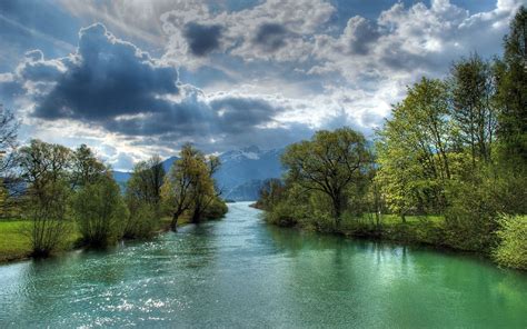 river, Clouds, Trees Wallpapers HD / Desktop and Mobile Backgrounds