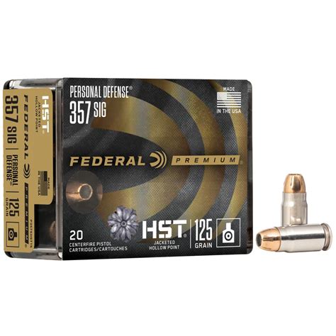 Federal Personal Defense Hst 357 Sig 125gr Jacketed Hollow Point Jhp