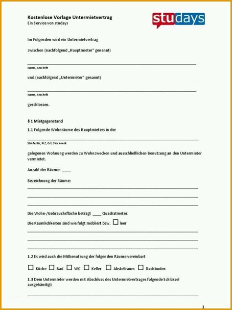 Kündigungsschreiben für arbeitsvertrag kostenlos als pdf erstellen einfach formular ausfüllen und. Größte Untermietvertrag Vorlage Pdf Untermietvertrag Muster Und | Kostenlos Vorlagen und Muster.