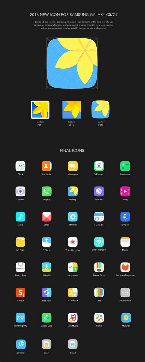 2016 Icons For Samsung Galaxy C5c7c9 On Behance