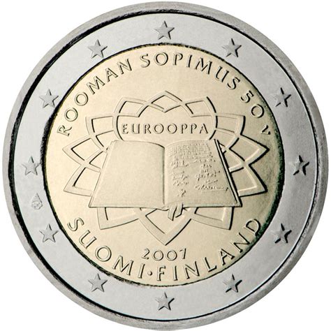 2 Euro Coin 50th Anniversary Of The Treaty Of Rome Eurozone 2007