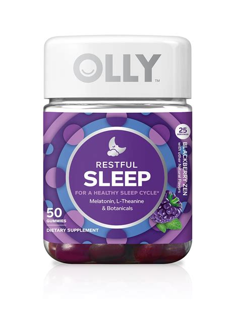 Olly Restful Sleep Gummy Supplement With Melatonin L Theanine