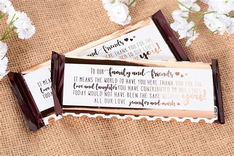 Wedding Candy Wrappers Metallic Foil Chocolate Bar Wrappers Etsy In