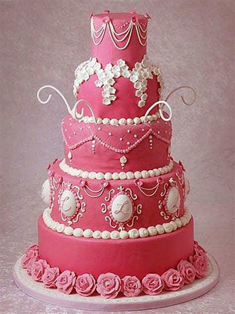 Pink Themed Birthday Cake