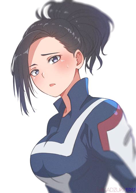 Mikadzuki Yaoyorozu Momo Boku No Hero Academia Highres 1girl Black