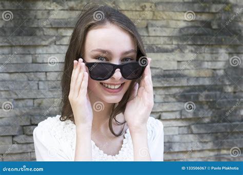Cute Girl Posing In Sunglasses Stock Image Image Of Curly Amazing 133506067