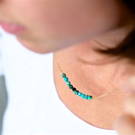 December Birthstone Real Turquoise Necklace By Gracie Collins