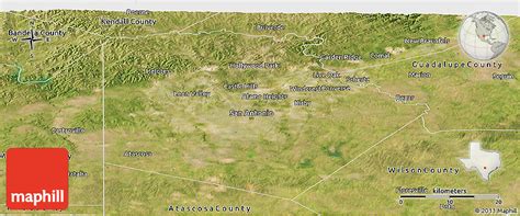 Satellite Panoramic Map Of Bexar County