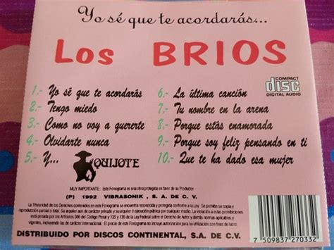 Grupo Los Brios Cd Yo Se Que Te Acordarás Nuevo Meses Sin Intereses