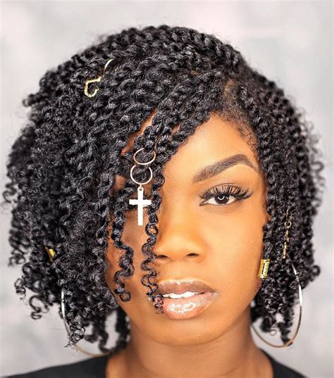 Two Strand Twists Hairstyles On Natural Hair With Full Guide Coils