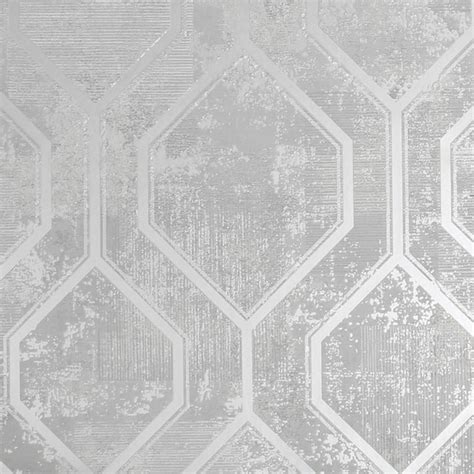 Superfresco Geos 56 Sq Ft Greysilver Paper Textured Geometric Unpasted
