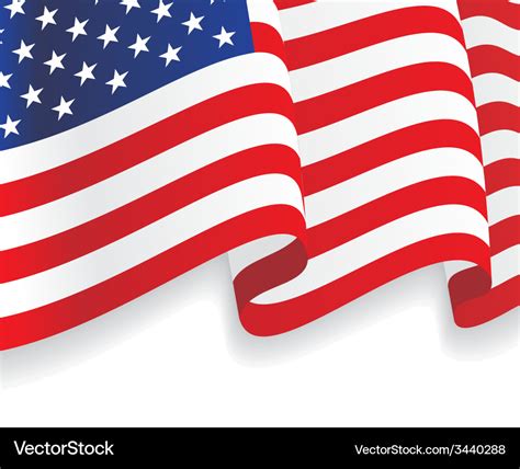 Background With Waving American Flag Royalty Free Vector