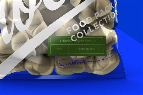 Download Clear Plastic Bag With Dumplings & Glossy Finish Mockup ...