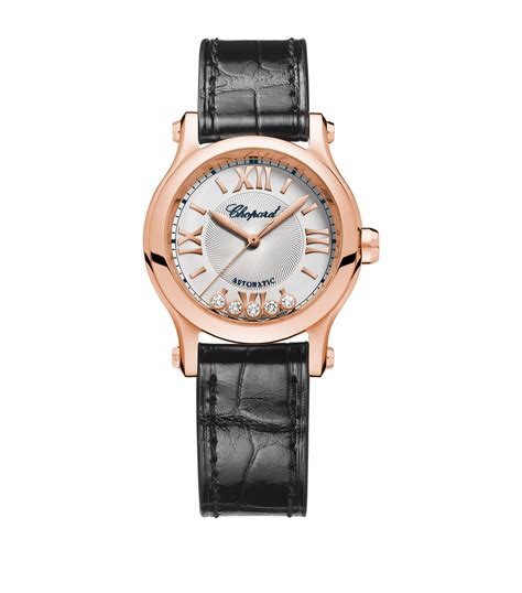 Chopard Rose Goldand Diamond Happy Sport Watch 30mm Harrods Uk