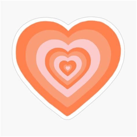 Orange Retro Heart Sticker For Sale By Sloaneduzy Preppy Stickers