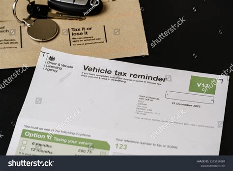 Authentic V11 Vehicle Tax Reminder Letter Stock Photo 2235919587