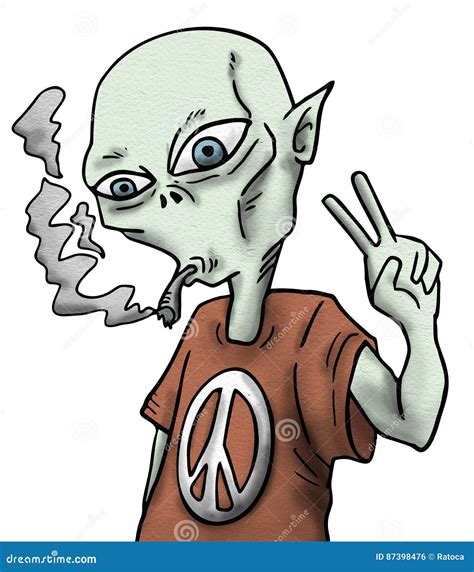 Alien Smoking Stock Illustration Illustration Of Smoking 87398476