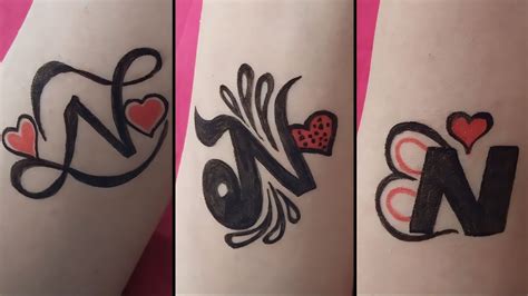 Letter N Tattoo Designs Alphabet N Unique Tattoo Temporary Hand