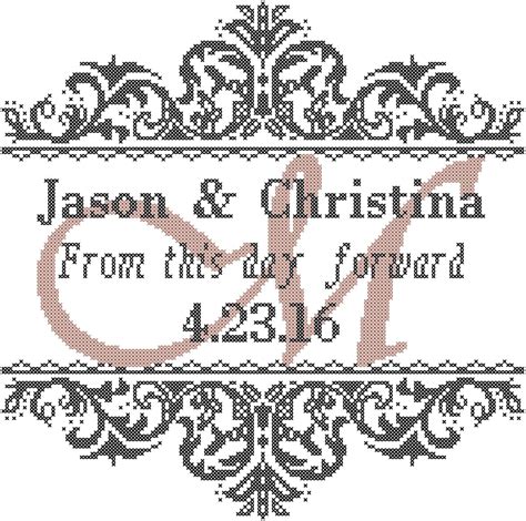 Modern Wedding Cross Stitch Pdf Pattern From This Day Forward With