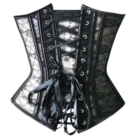 strapless black lace corset n2348