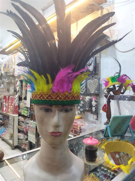 Topi Bulu Kepala Adat Dayak Atau Papua Topi Kreasi Tarian Adat Kostum