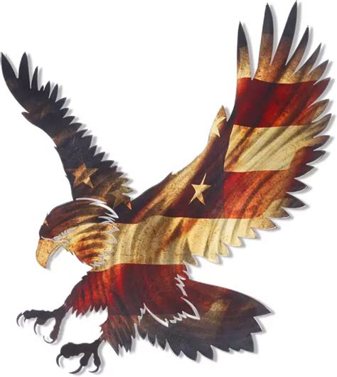 3d Metal Wall Art Bald Eagle American Flag Wall Decor Patriotic