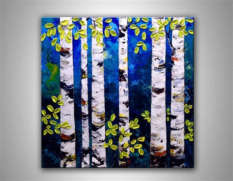 Fine Art Print Of The Original Abstract Birch Forest Painting For Your