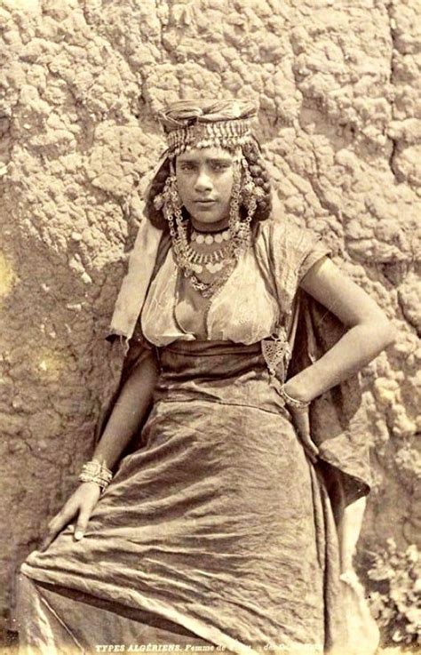 Reprinted Old Sepia Tinted Postcard Photograph Of North African Woman An Ethnic Photo Circa