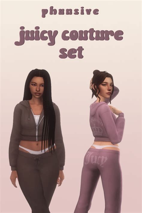Juicy Couture Tracksuit Set Juicy Couture Tracksuit Sims 4 Teen Sims