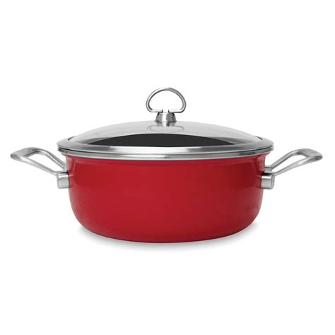 Chantal Copper Fusion 4 Qt Risotto Pan With Glass Lid In Chili Red 832