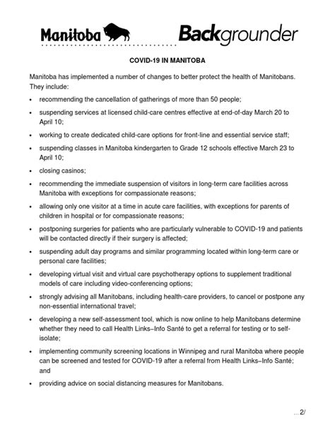 Manitoba COVID-19 Bulletin 19 | Health Sciences | Wellness