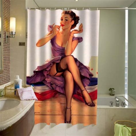 Sexy Retro Pinup Girl 022 Shower Curtain Sexy Retro Pinup Girl 022 Shower