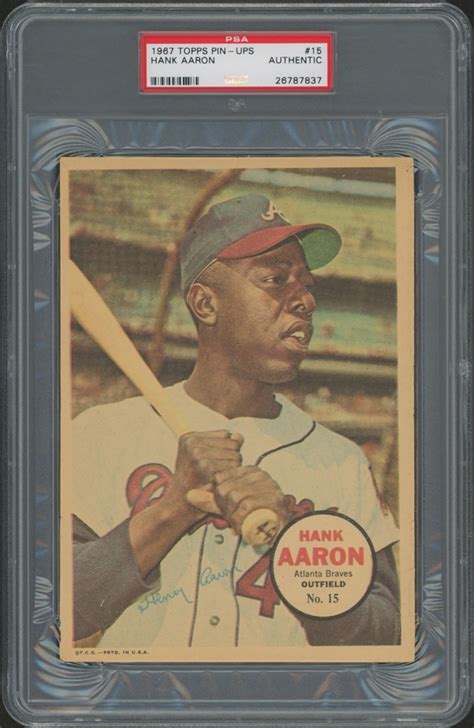 Hank Aaron 1967 Topps Posters Inserts 15 Psa Authentic Pristine